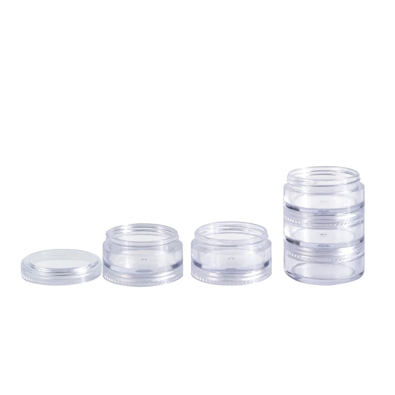 DIY 10g removable plastic clear jewelry material storage box Cosmetic Packing container 5 grid circular link box