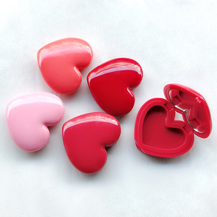 DIY Heart Shaped Empty Eyeshadow Box Custom Lipstick Press Plate with Aluminum Plate with Mirror