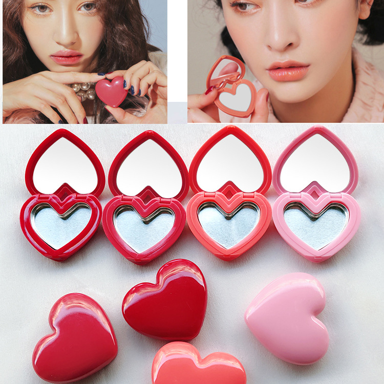 DIY Heart Shaped Empty Eyeshadow Box Custom Lipstick Press Plate with Aluminum Plate with Mirror