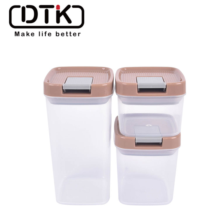 DTK 650ml plastic large vaccum seal jar PP square sealed jar for household