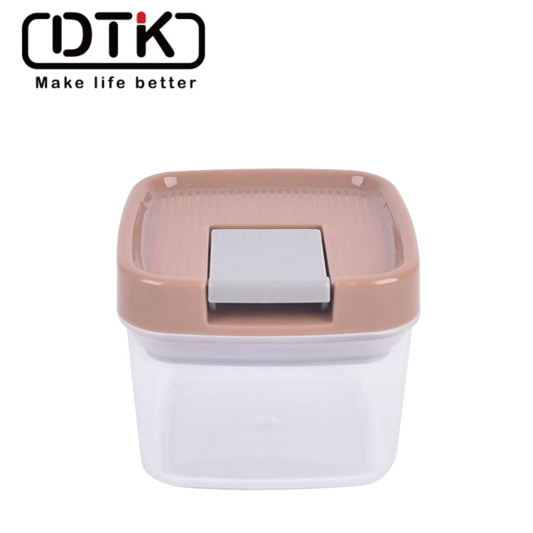 DTK 650ml plastic large vaccum seal jar PP square sealed jar for household