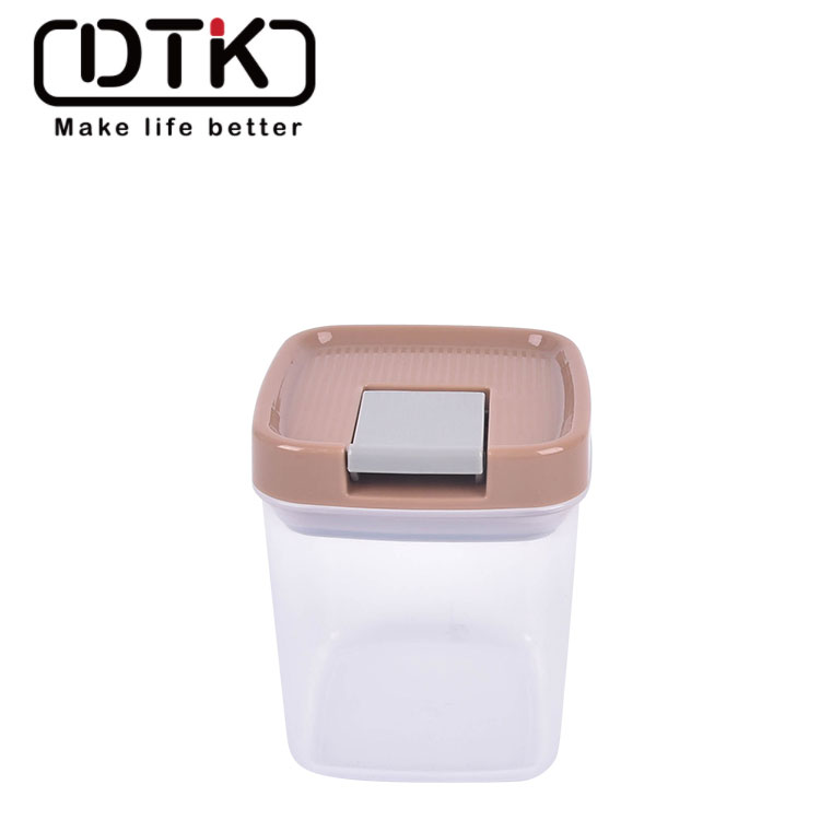 DTK 650ml plastic large vaccum seal jar PP square sealed jar for household