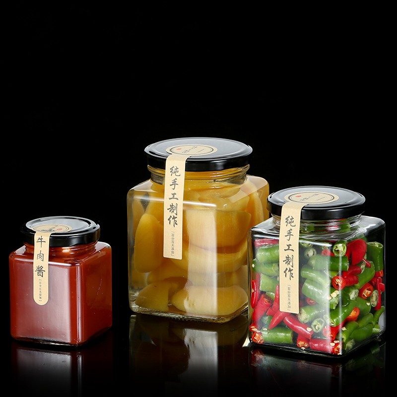 Daily 500ml square glass olive oil bottle vinegar sauce bottle for oiler cruet condiment packing