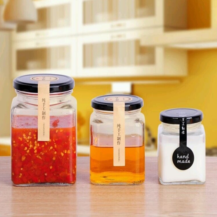 Daily 500ml square glass olive oil bottle vinegar sauce bottle for oiler cruet condiment packing