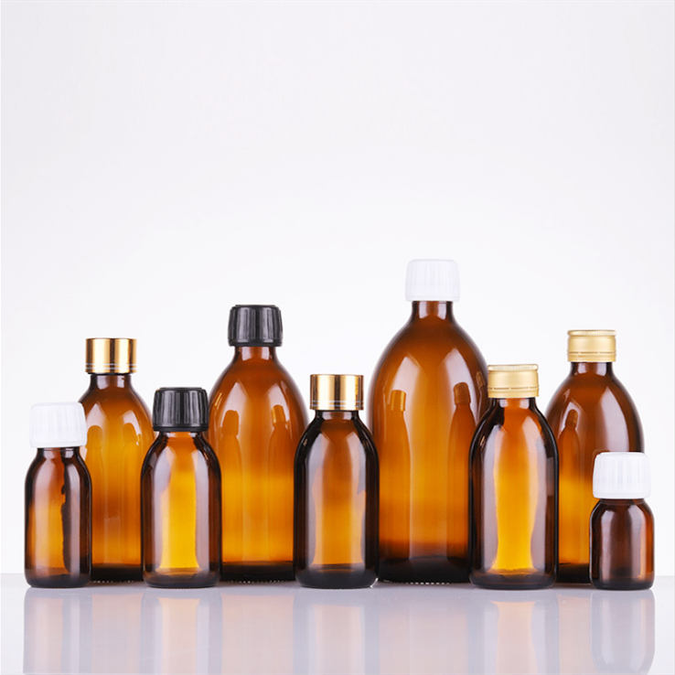 Daily Life Used Amber Or Transparent Color Glass Pump Bottle