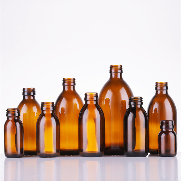 Daily Life Used Amber Or Transparent Color Glass Pump Bottle