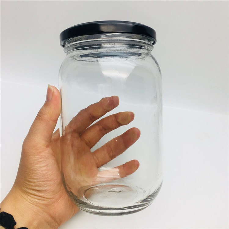 Dampproof food glass bottle and jars big volume 1000ml glass jar for sauce,jam,cookie, chilli sauce with lid