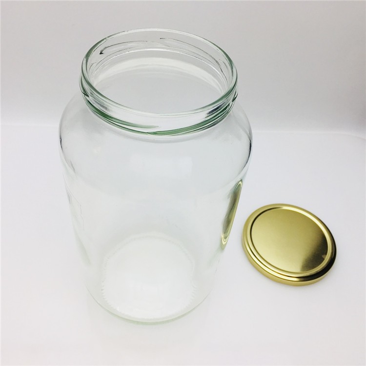 Dampproof food glass bottle and jars big volume 1000ml glass jar for sauce,jam,cookie, chilli sauce with lid
