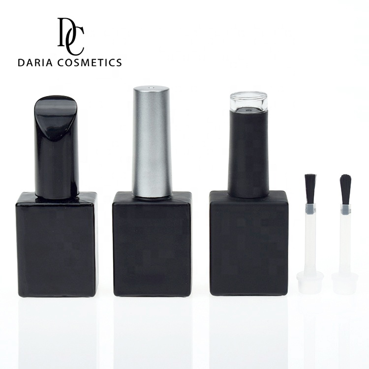 Daria Cosmetics free sample best price custom color matte sauqre 10 empty glass gel nail polish bottles with oval brush