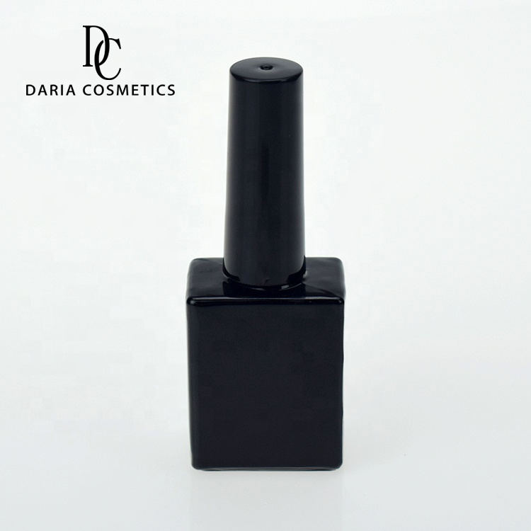 Daria Cosmetics free sample best price custom color matte sauqre 10 empty glass gel nail polish bottles with oval brush