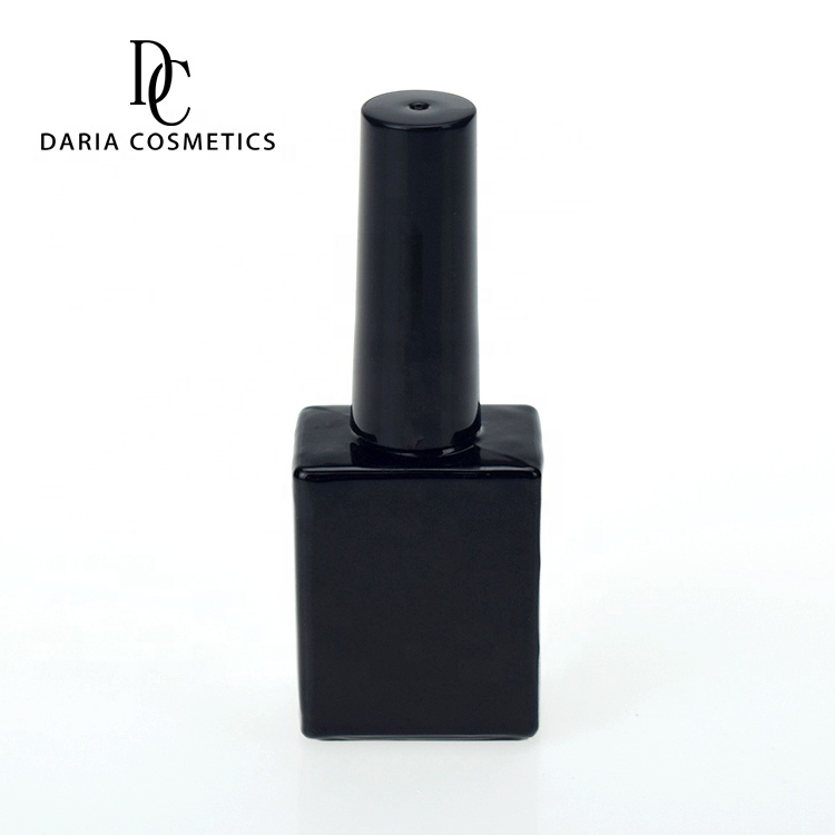 Daria Cosmetics free sample best price custom color matte sauqre 10 empty glass gel nail polish bottles with oval brush