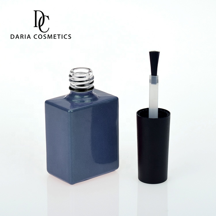 Daria Cosmetics free sample best price custom color matte sauqre 10 empty glass gel nail polish bottles with oval brush