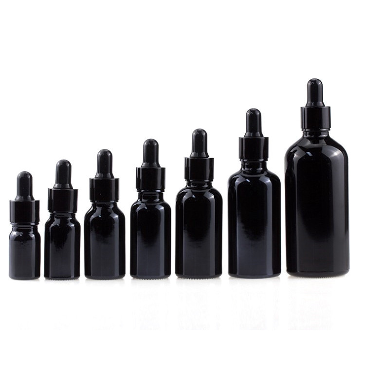 Dark coloured 5ml essential oil dropper black in stock