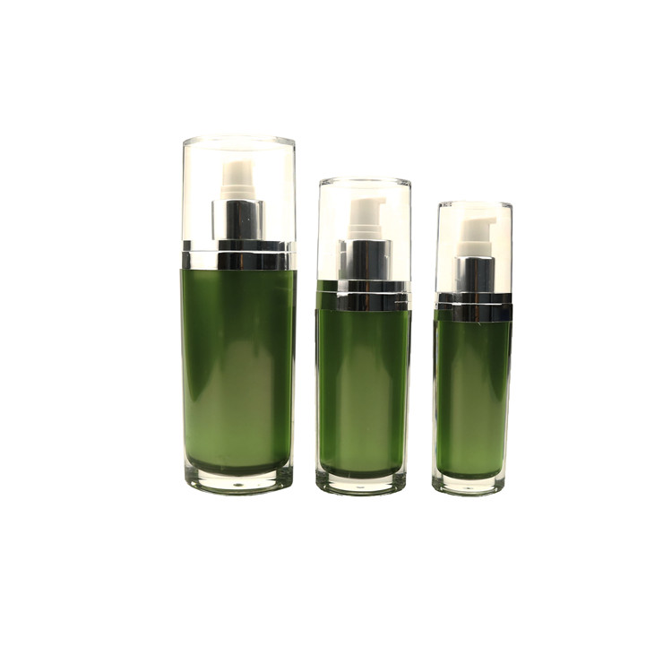 Dark green acrylic cream bottle set skin care product packaging can be customized