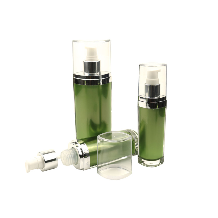 Dark green acrylic cream bottle set skin care product packaging can be customized