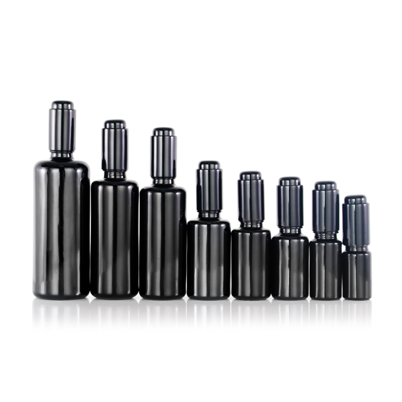 Dark violet cosmetic packaging essential oil glass bottle wholesale