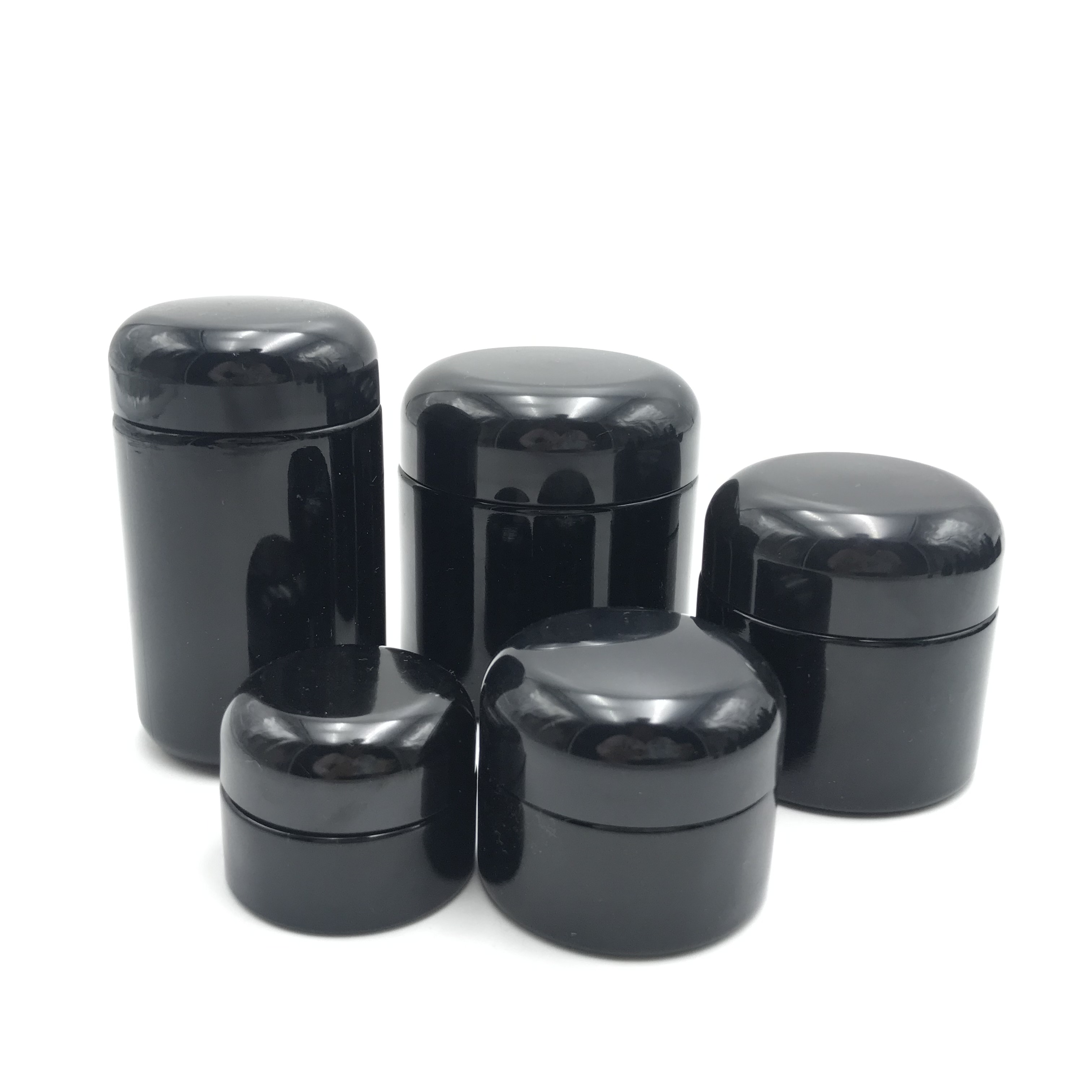 Dark violet glass dropper bottle and Dark violet glass cream jar DBJ-001C