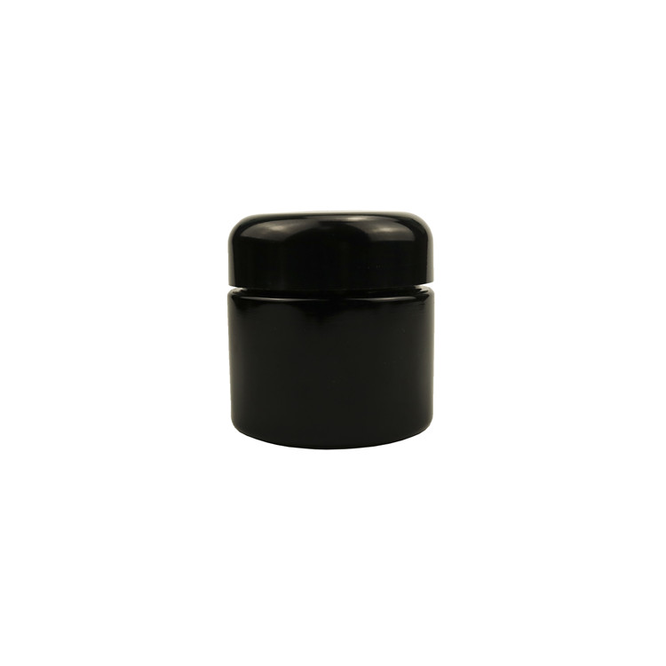 Dark violet wide mouth 2oz 3oz 4 oz glass jars with lid cream black glass jar UV resistant glass jar