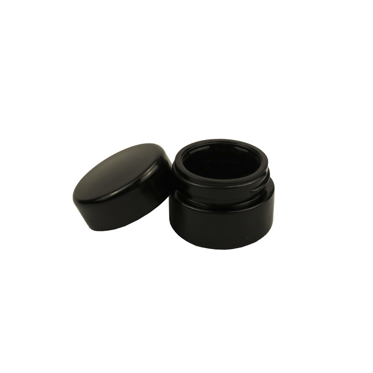 Dark violet wide mouth 2oz 3oz 4 oz glass jars with lid cream black glass jar UV resistant glass jar