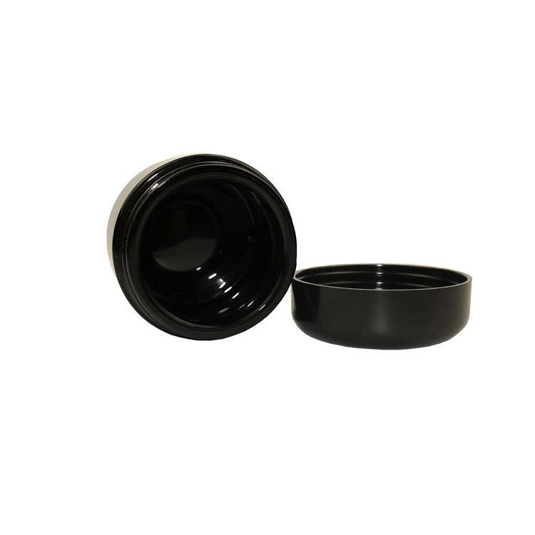Dark violet wide mouth 2oz 3oz 4 oz glass jars with lid cream black glass jar UV resistant glass jar