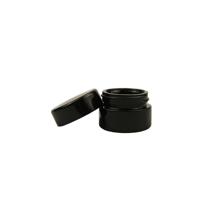 Dark violet wide mouth 2oz 3oz 4 oz glass jars with lid cream black glass jar UV resistant glass jar