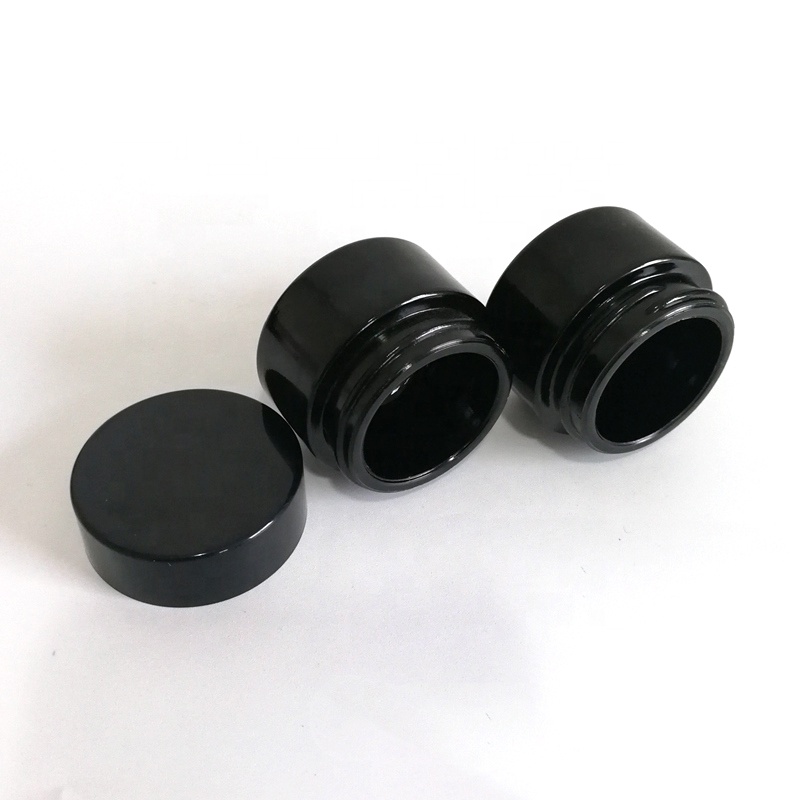 Dark violet wide mouth 2oz 3oz 4oz glass jars with lid black glass jar UV resistant container for cream