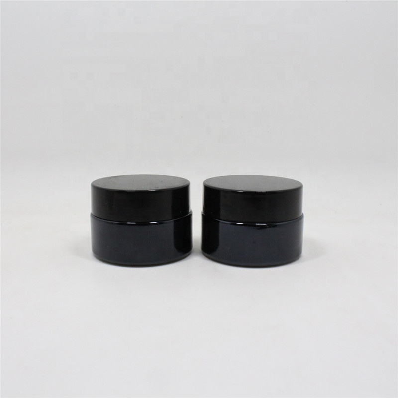 Dark violet wide mouth 2oz 3oz 4oz glass jars with lid black glass jar UV resistant container for cream
