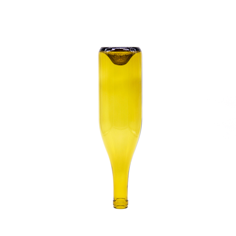 Dark yellow glass wine bottle 750 ml