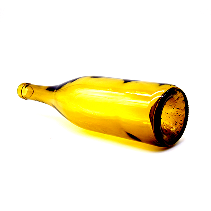 Dark yellow glass wine bottle 750 ml