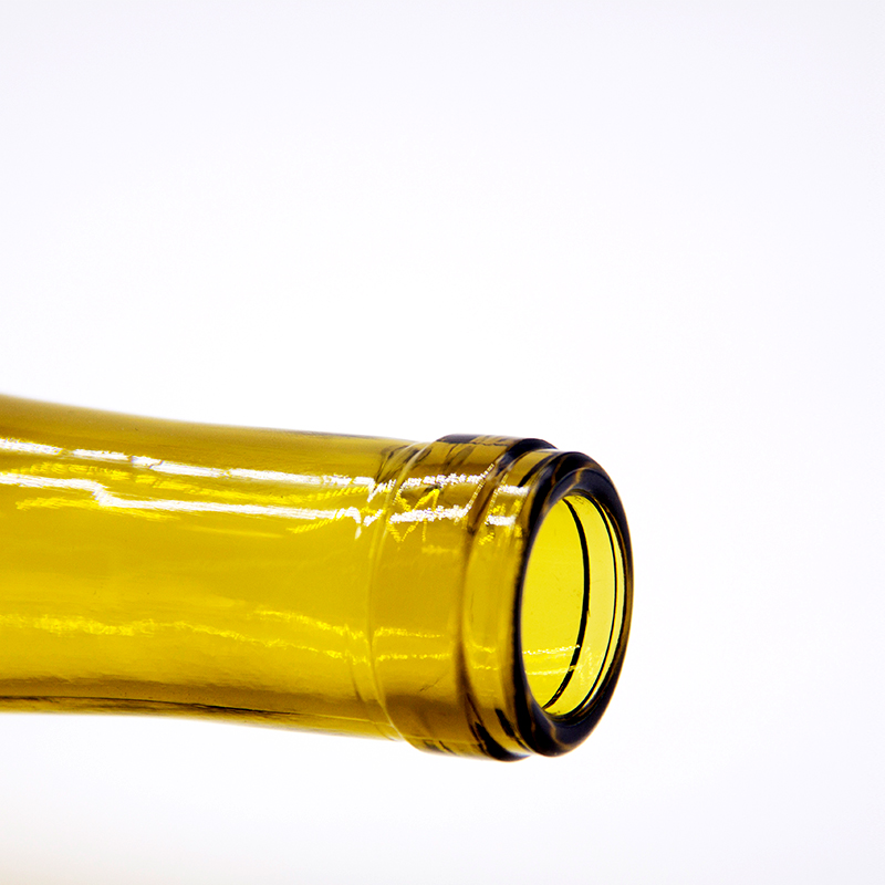 Dark yellow glass wine bottle 750 ml