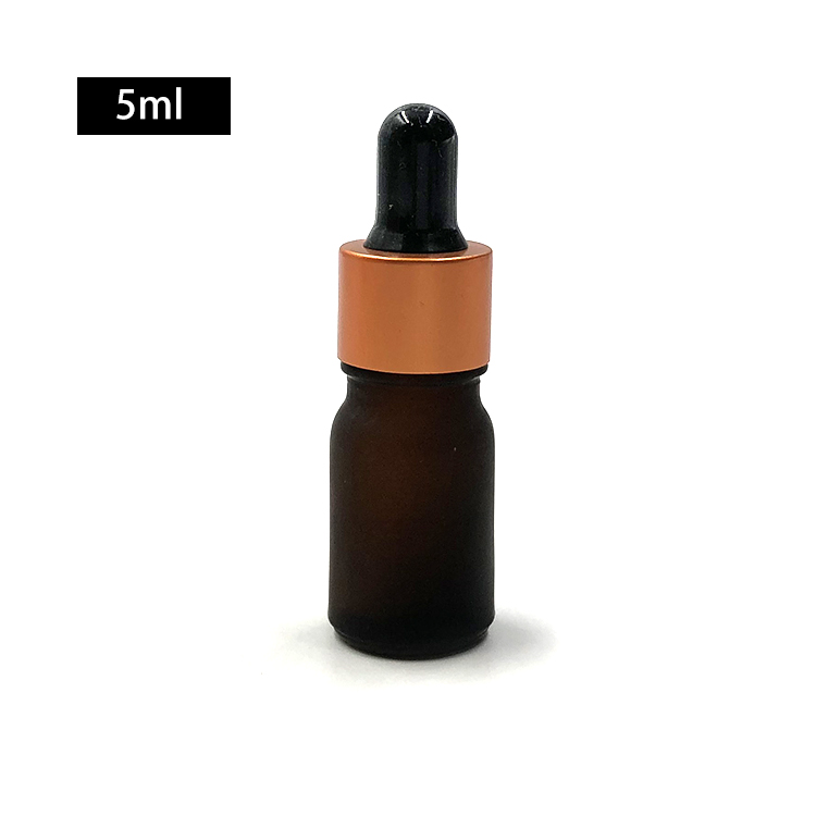 Das 5ml 10ml 15ml 20ml 30ml 50ml 100ml matte amber essential oil bottle glass with copper dropper