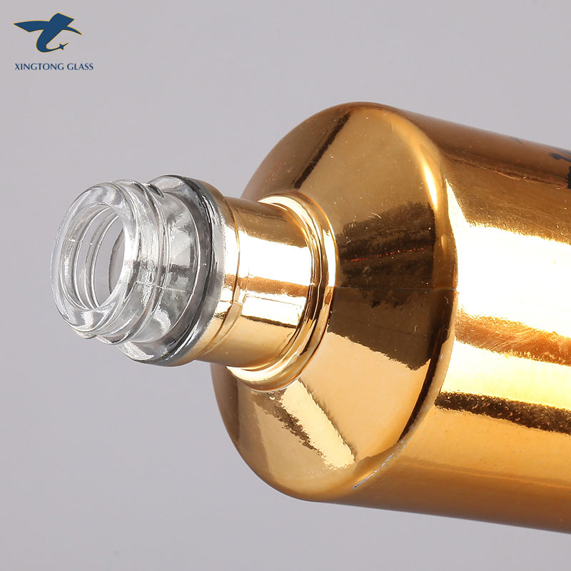 Decoration Golden Spray Paint Empty Vodka Bottle With Custom Label