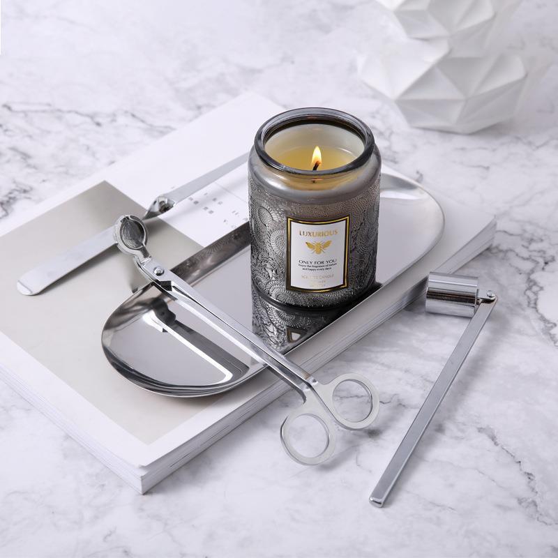 Decorative 100ml 150ml 200ml 300ml Amber Glass Straight Sided Glass Jar With Screw Cap For Scented Candle Soy Candle