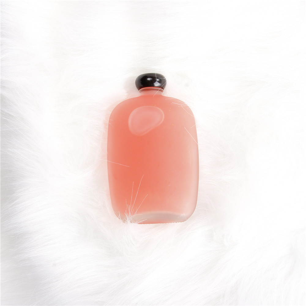 Decorative 100ml 250ml 350ml 500ml Flat Glass Coffee Bottle Hip Flask With White Black Plastic Lid