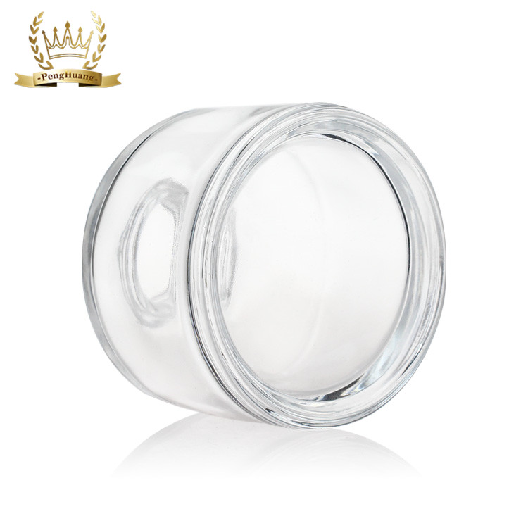 Decorative 200ml Aromatherapy Bottle Round Shaped Clear Reed Diffuser Glass Bottle with Cap
