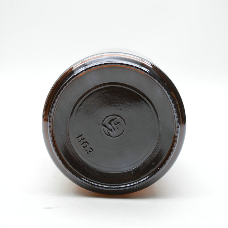 Decorative 250ml Amber Glass Straight Sided Glass Jar With Screw Cap For Scented Candle Soy Candle