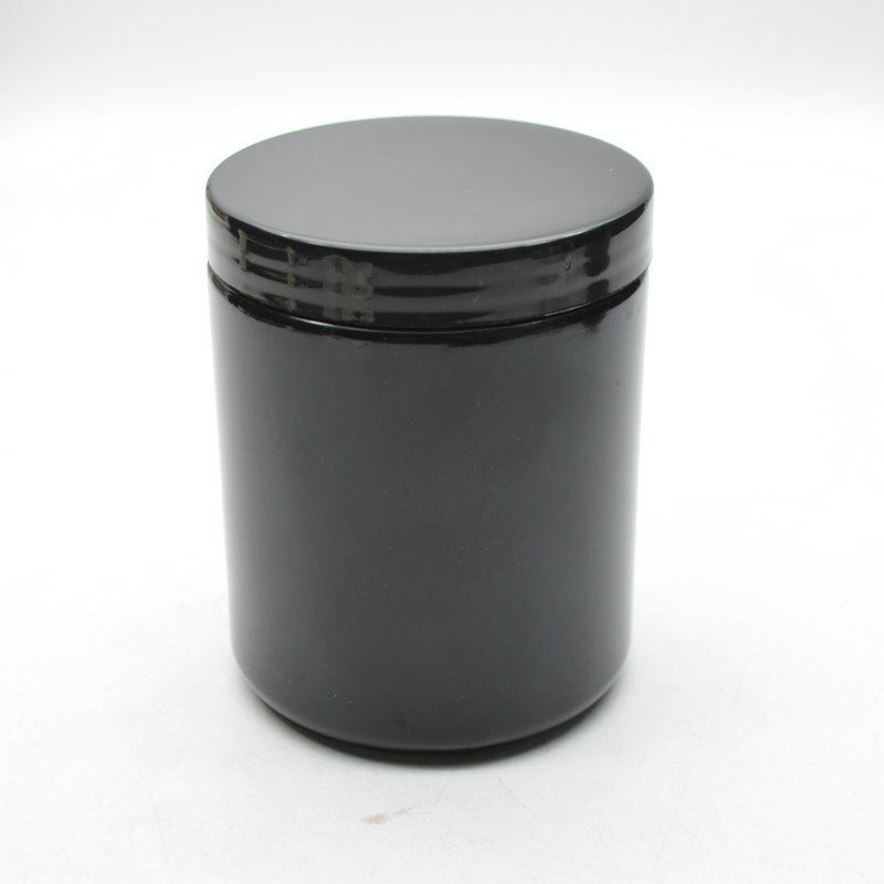 Decorative 250ml Black Glass Straight Sided Glass Jar With Screw Cap For candle making wax candle