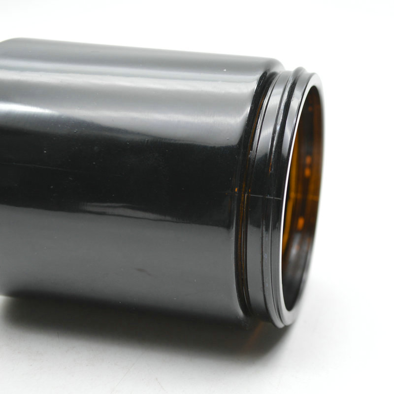 Decorative 250ml Black Glass Straight Sided Glass Jar With Screw Cap For candle making wax candle
