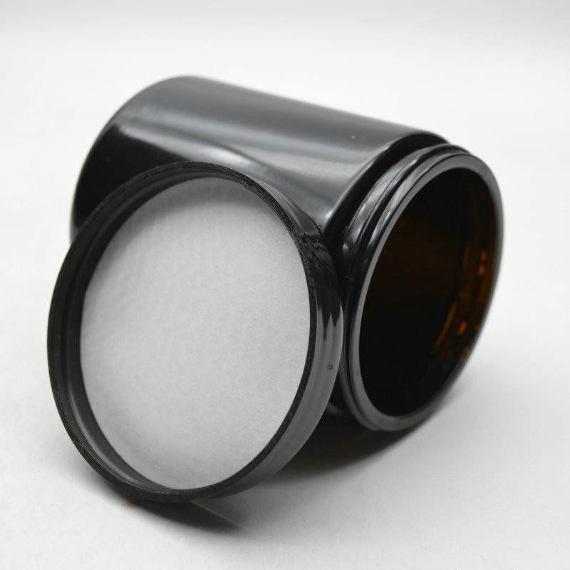 Decorative 250ml Black Glass Straight Sided Glass Jar With Screw Cap For candle making wax candle