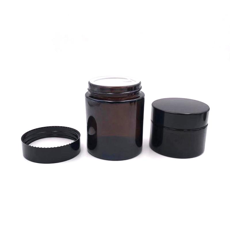 Decorative 5g 10g 15g 30g 50g 60g 100g 200g Amber Glass Straight Sided Glass Jar With Screw Cap For Scented Candle