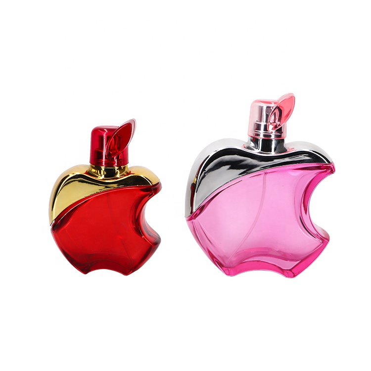 Decorative Apple Shaped 60ml Red Glass Empty Spray Round Perfume Bottle