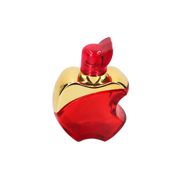 Decorative Apple Shaped 60ml Red Glass Empty Spray Round Perfume Bottle