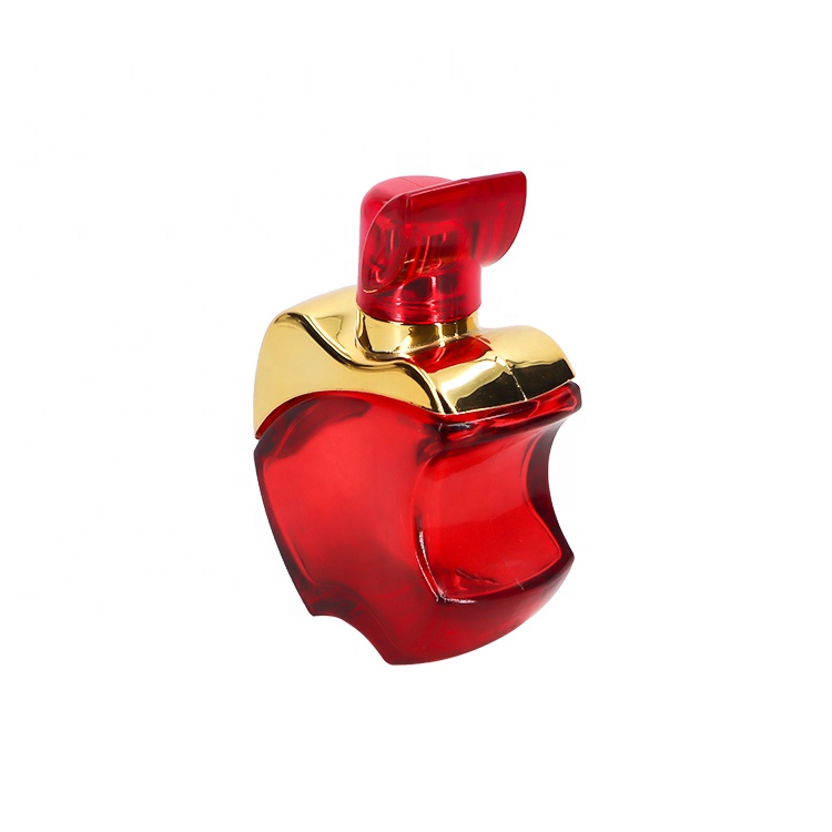 Decorative Apple Shaped 60ml Red Glass Empty Spray Round Perfume Bottle