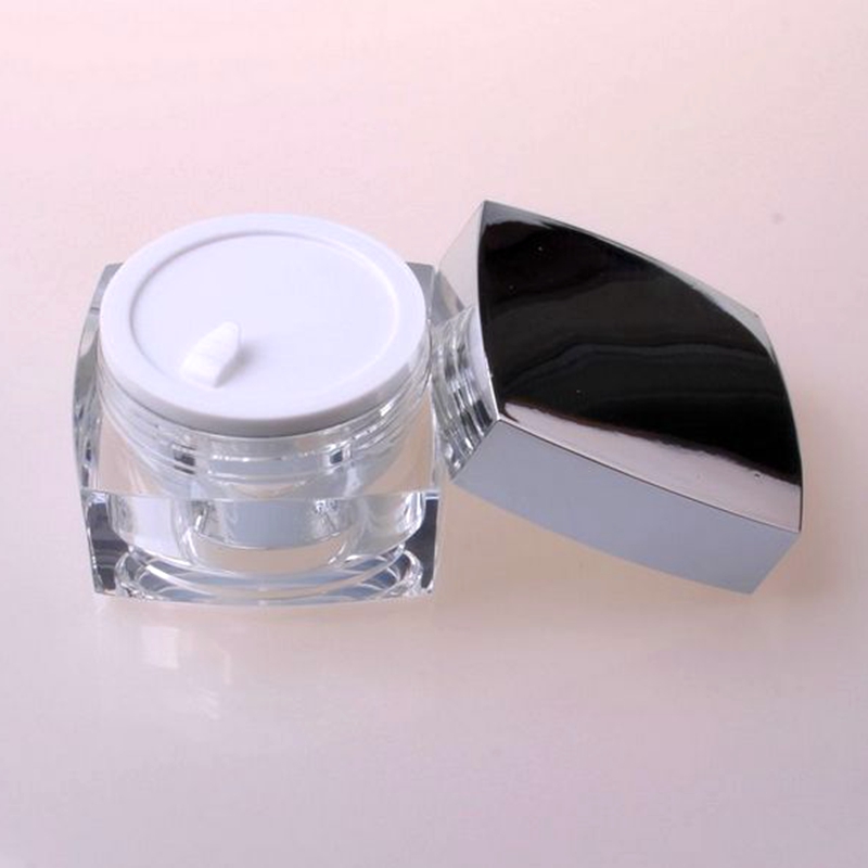 Decorative Cream Jar Gold Hot Selling Square Shape 50g Acrylic Skin Care Cream Plastic