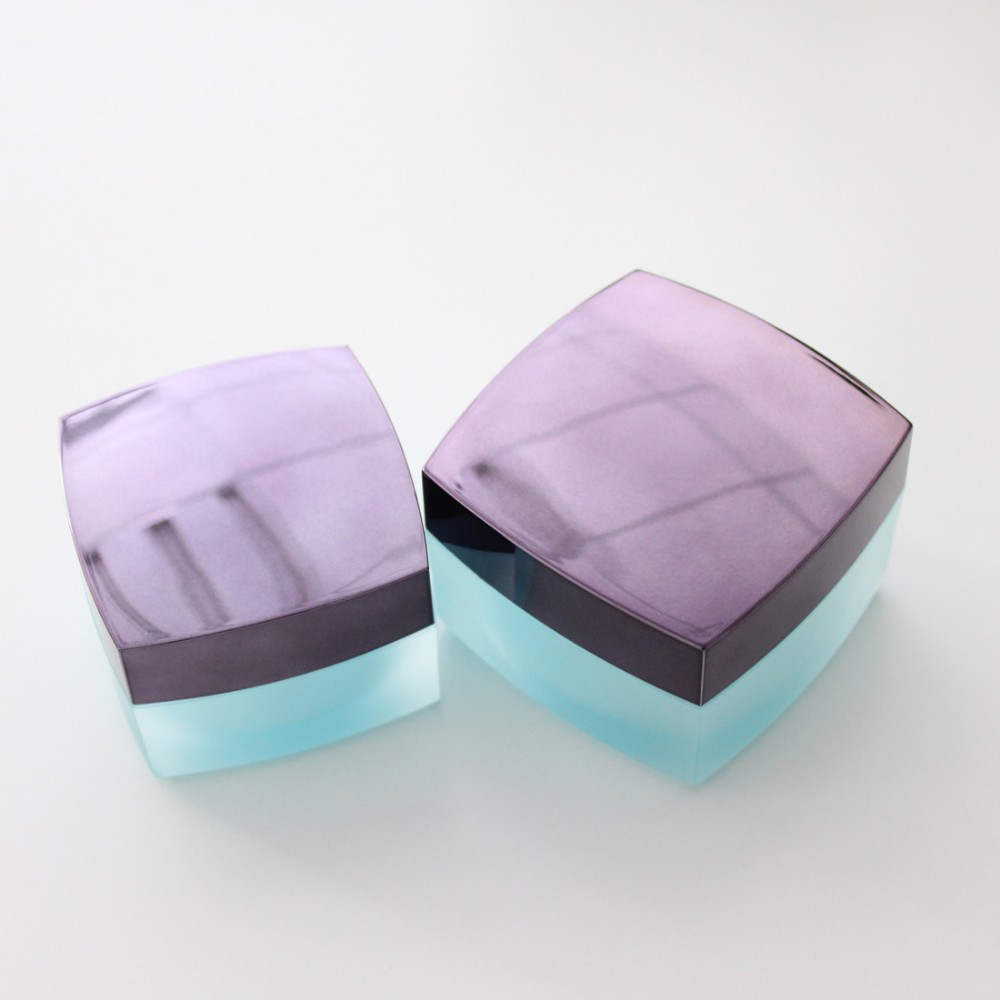 Decorative Cream Jar Gold Hot Selling Square Shape 50g Acrylic Skin Care Cream Plastic