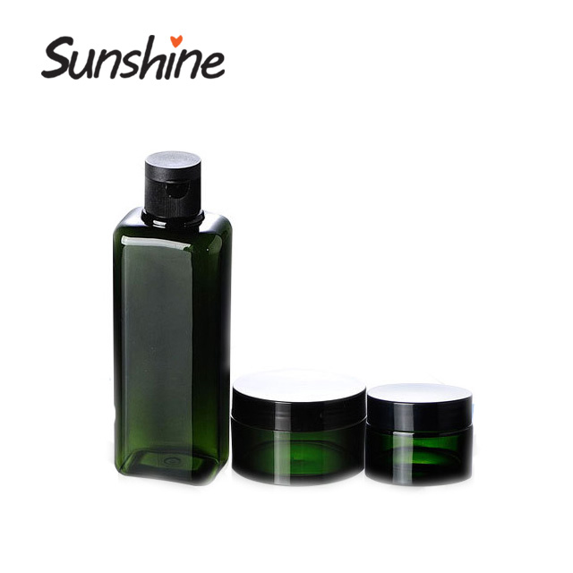 Decorative round empty 100 g plastic cosmetic jar for face cream