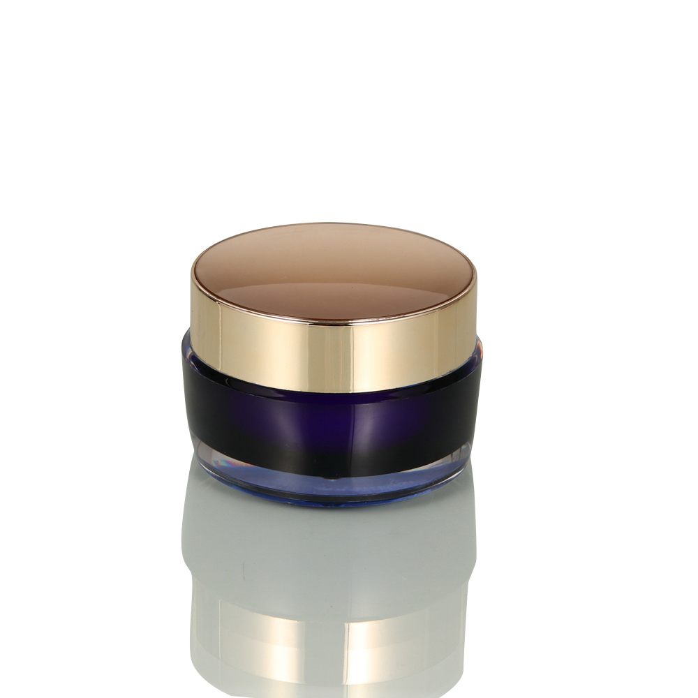 Deep Green 10g 20g 30g 50g Cosmetic Round Clear Frosted PS PP Cream Jar with Double Wall