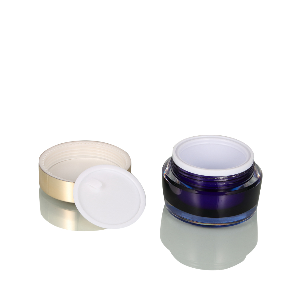 Deep Green 10g 20g 30g 50g Cosmetic Round Clear Frosted PS PP Cream Jar with Double Wall