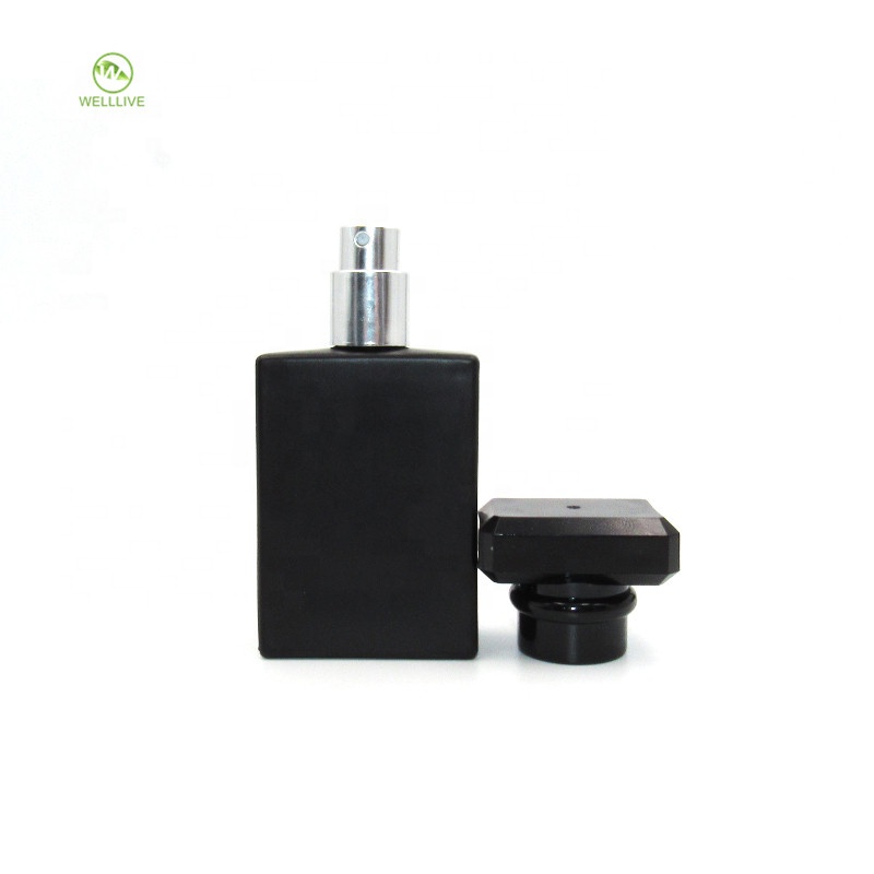Deluxe multicolor 1 oz 30ml clear matte black square glass perfume deodorant pump bottle with atomizer