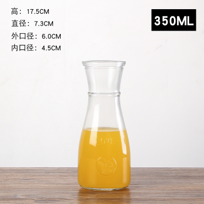 Design 350ML 500ML Bulk Empty Cold Pressing Round Glass Fruit Juice Milk Tea Bottle
